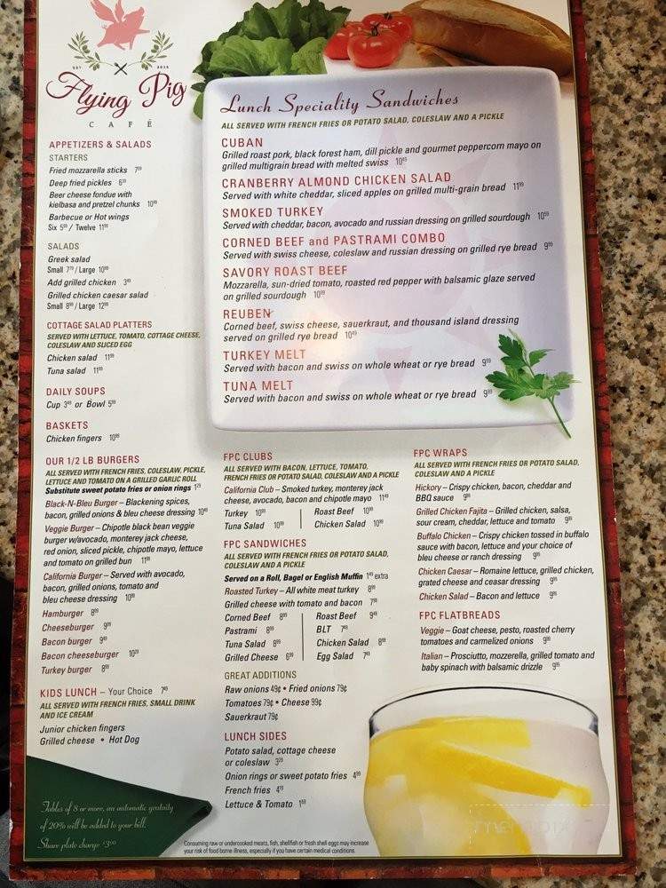 Flying Pig Cafe - Miller Place, NY menu_pic