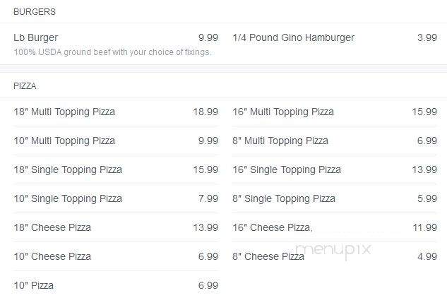 Gino's Pizzeria & Philly Steaks - Hot Springs, AR menu_pic