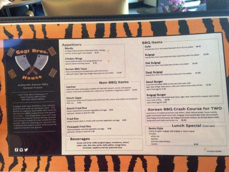 Gogi Bros House - Eden Prairie, MN menu_pic