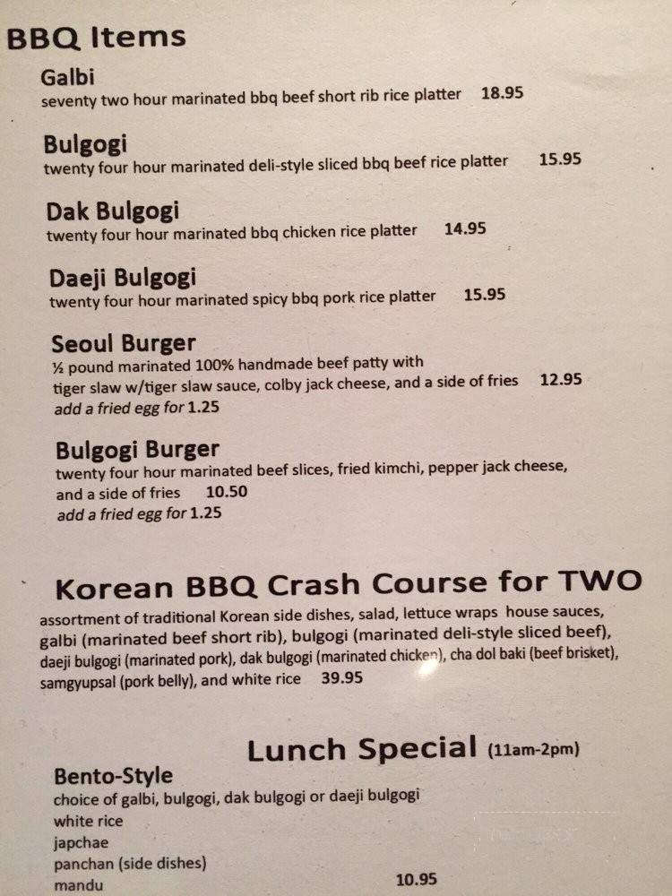 Gogi Bros House - Eden Prairie, MN menu_pic