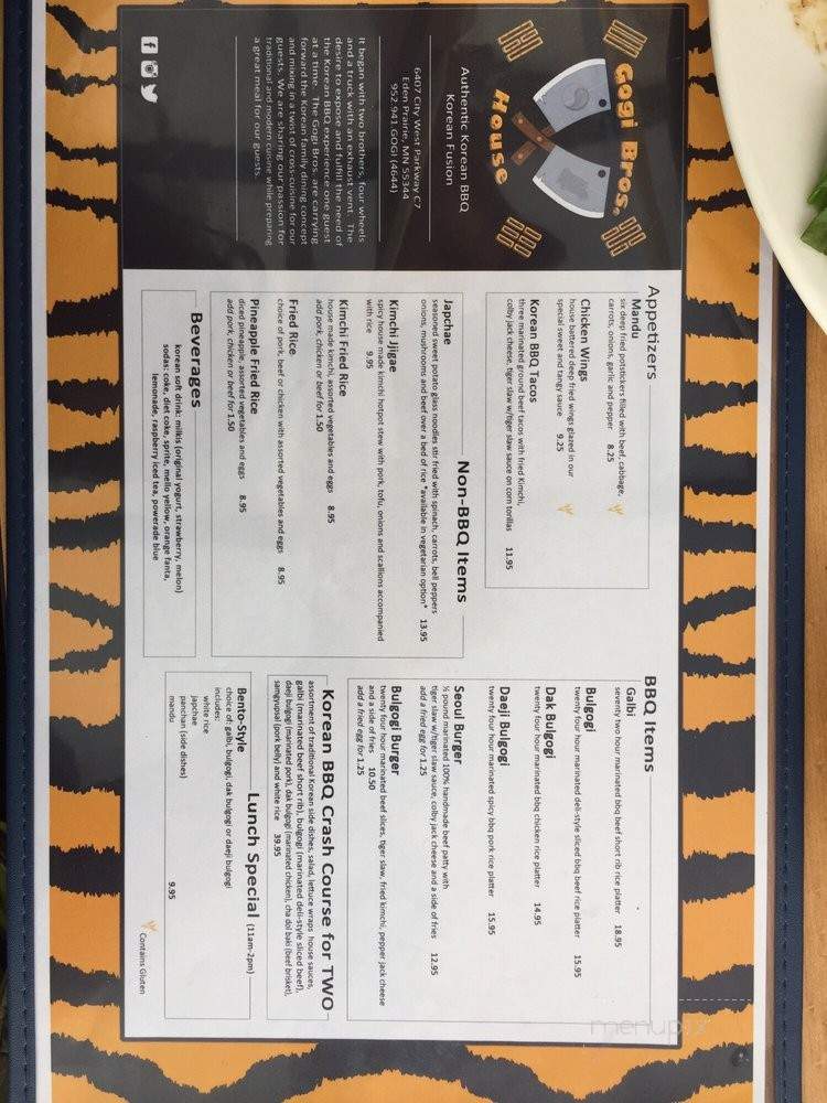 Gogi Bros House - Eden Prairie, MN menu_pic
