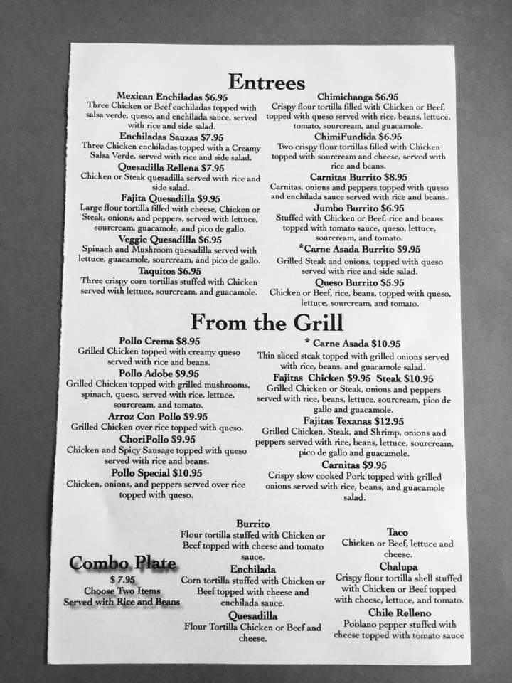 Gordo's Mexican Kitchen - Lake Park, NC menu_pic