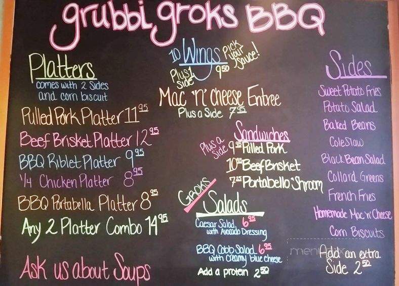 Grubbi Groks BBQ - Dryden, NY menu_pic