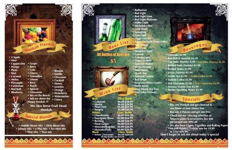 Habibi Cafe and Hookah Bar - Tampa, FL menu_pic