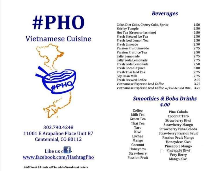 Hashtag Pho - Englewood, CO menu_pic