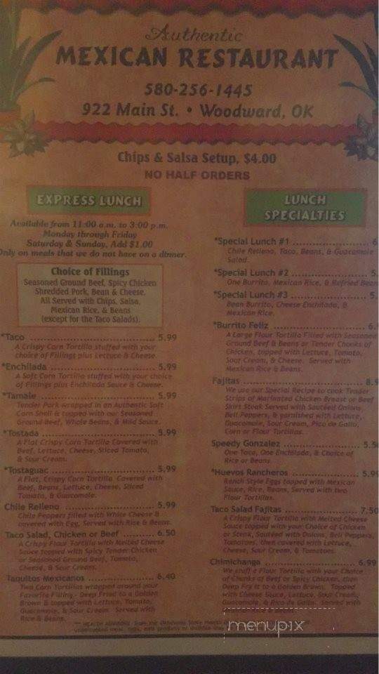 Hector's Y Amigos - Woodward, OK menu_pic