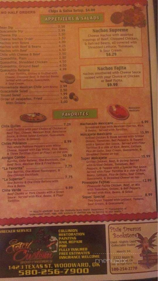 Hector's Y Amigos - Woodward, OK menu_pic