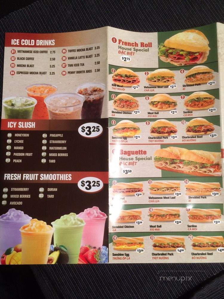 Hue Thai Sandwiches and Noodles - El Monte, CA menu_pic