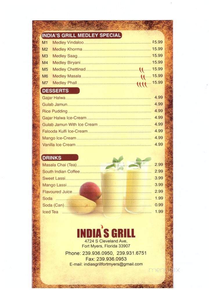 India's Grill - Fort Myers, FL menu_pic