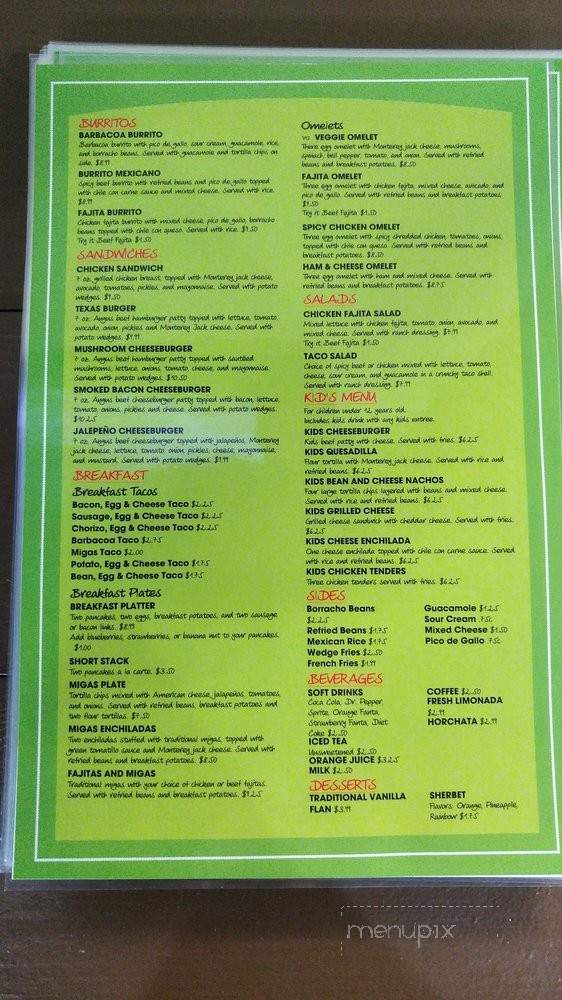 Isalia's Tex-Mex Restaurant - Austin, TX menu_pic