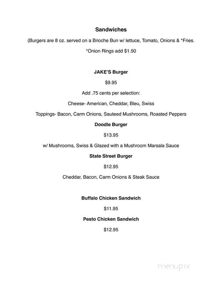 Jake's On Water Street - Chester, CT menu_pic