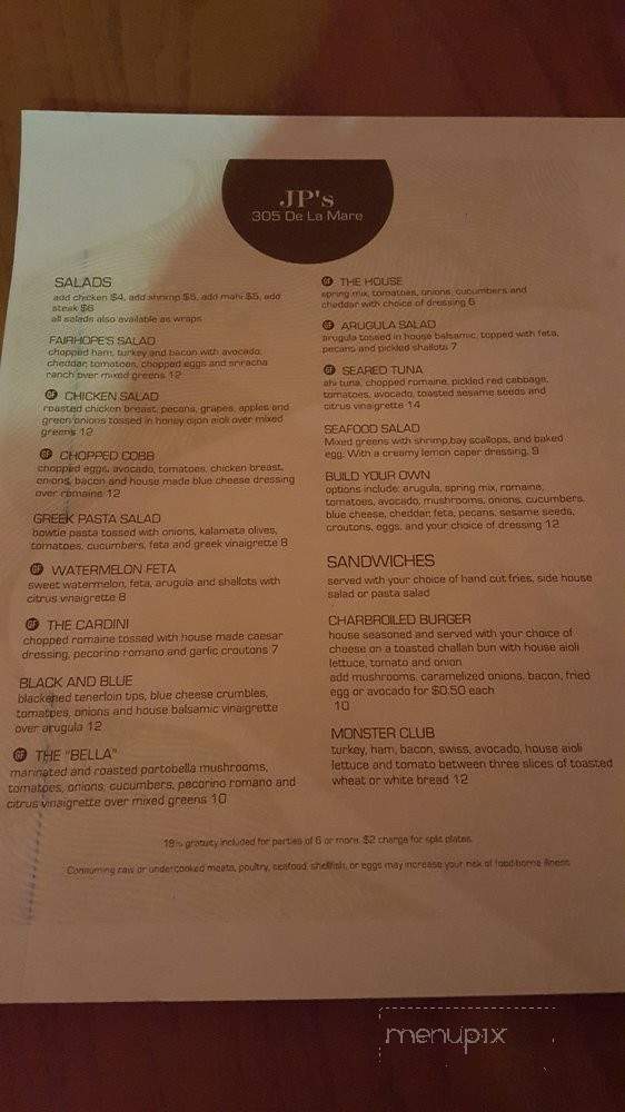 JP's - Fairhope, AL menu_pic