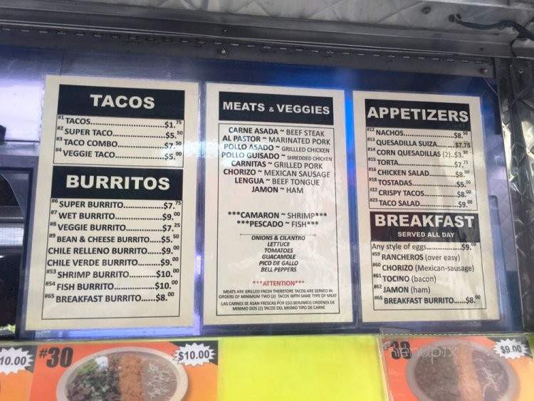 La Estrella Food Truck - El Cerrito, CA menu_pic
