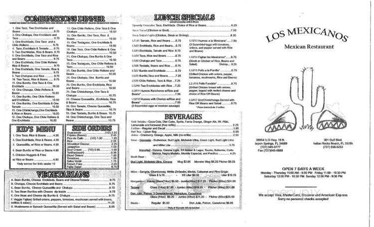 Los Mexicanos - Clearwater, FL menu_pic
