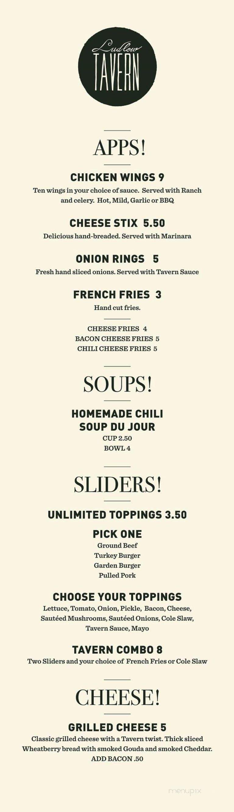Ludlow Tavern - Ludlow, KY menu_pic