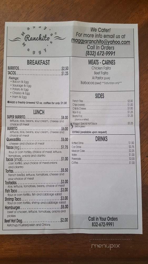 Maggy's Ranchito - New Caney, TX menu_pic