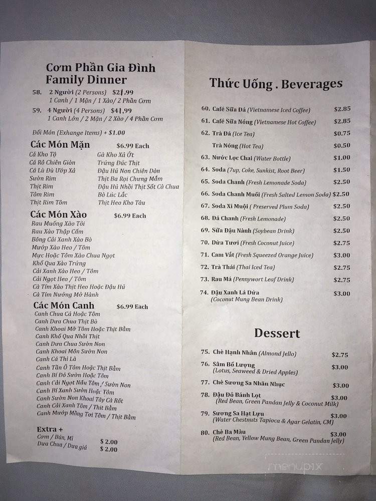 Mai's Kitchen - Westminster, CA menu_pic