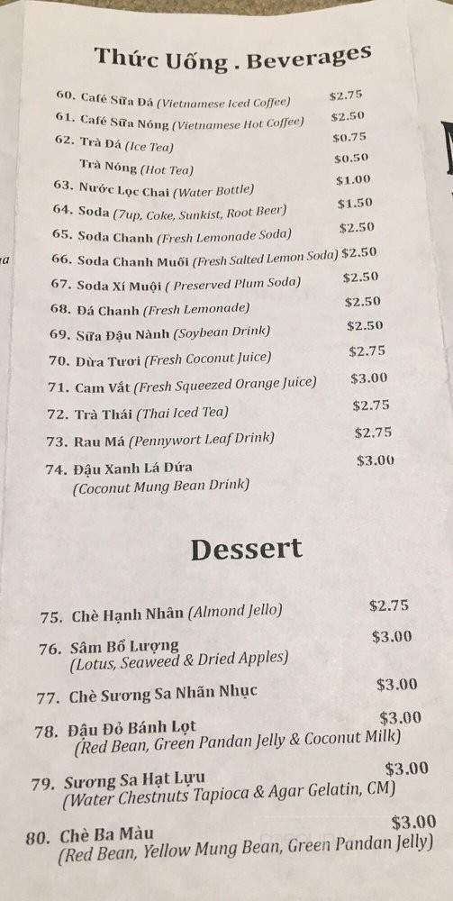 Mai's Kitchen - Westminster, CA menu_pic