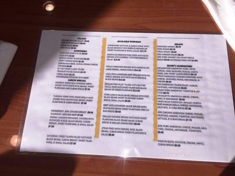 Mami's La Cubana Cuban Restaurant - Atlanta, GA menu_pic