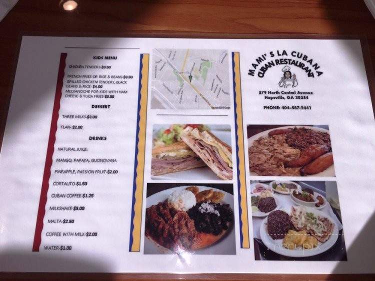 Mami's La Cubana Cuban Restaurant - Atlanta, GA menu_pic