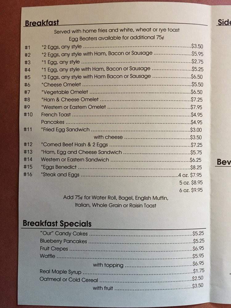 M and M's Restaurant - Suffield, CT menu_pic
