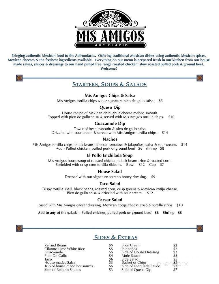 Mis Amigos - Lake Placid, NY menu_pic