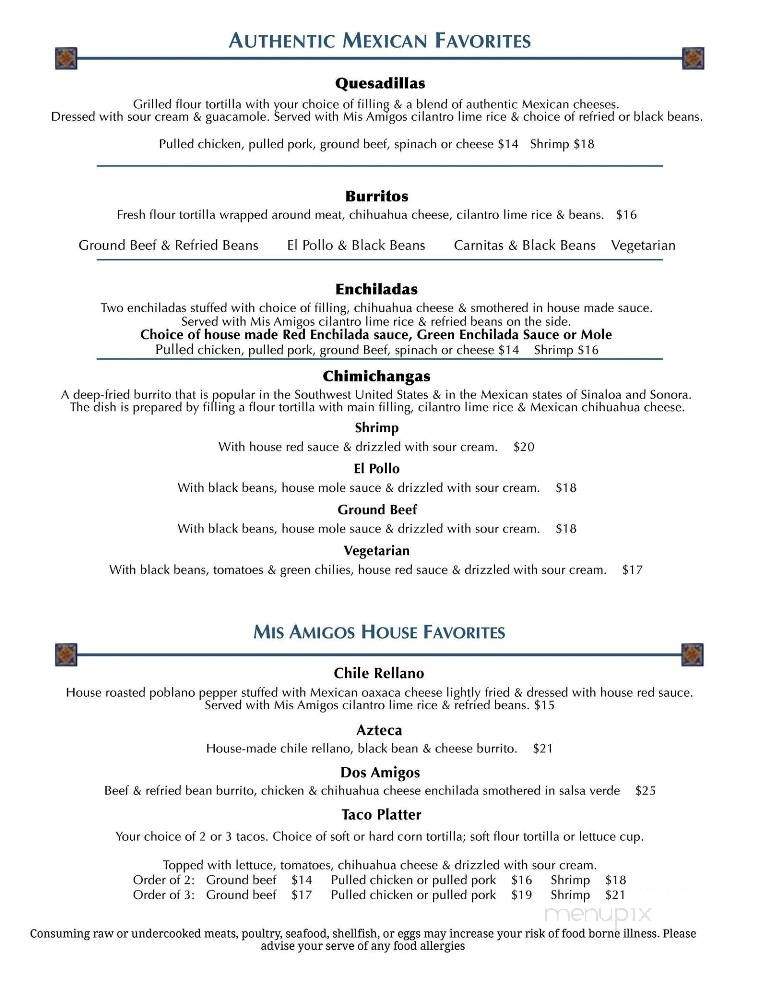 Mis Amigos - Lake Placid, NY menu_pic