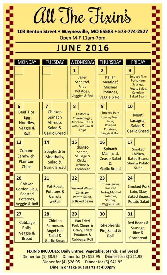 Nona's Kitchen - Waynesville, MO menu_pic