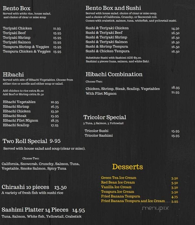 Oishii Sushi House - New Orleans, LA menu_pic