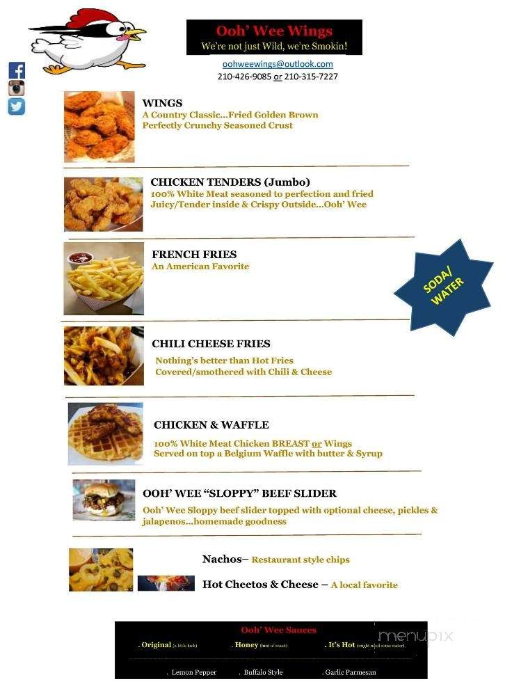 Ooh Wee Wings - San Antonio, TX menu_pic