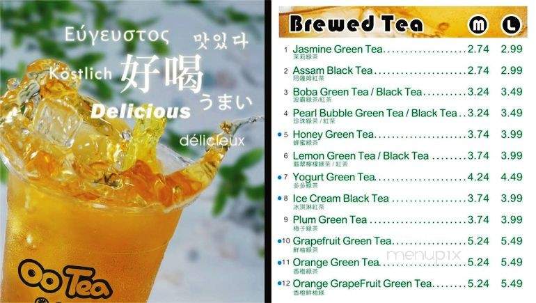OO Tea - San Diego, CA menu_pic