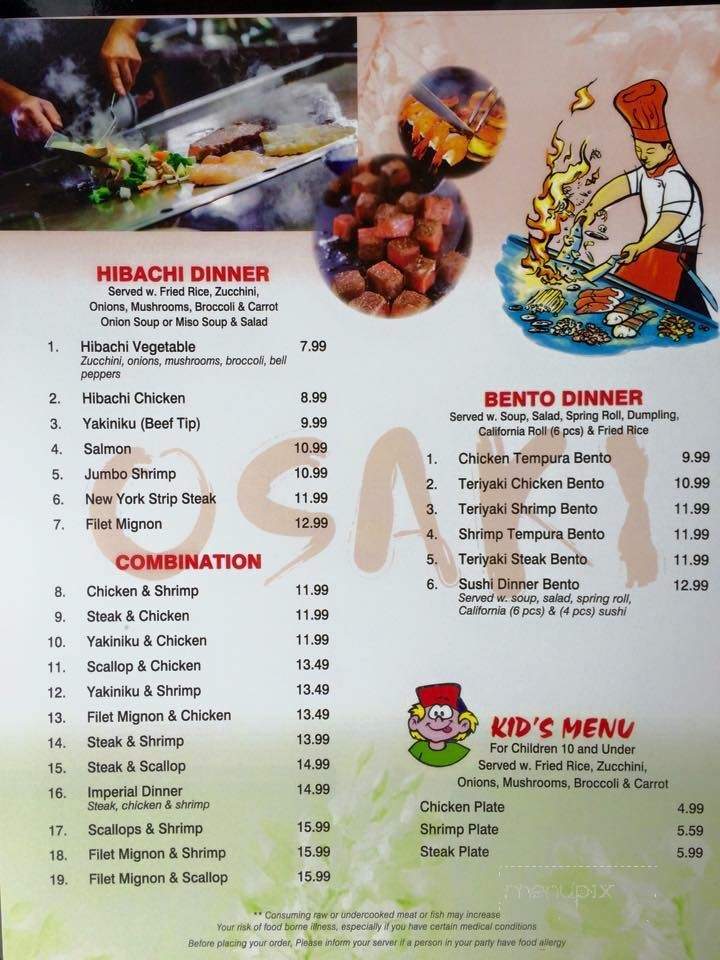 Osaki Steak & Sushi House - Elk City, OK menu_pic