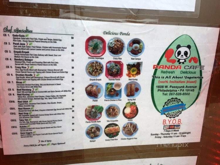 Panda Cafe - Philadelphia, PA menu_pic