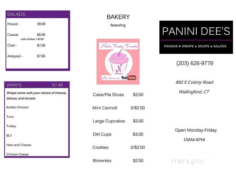 Panini Dee's - Wallingford, CT menu_pic