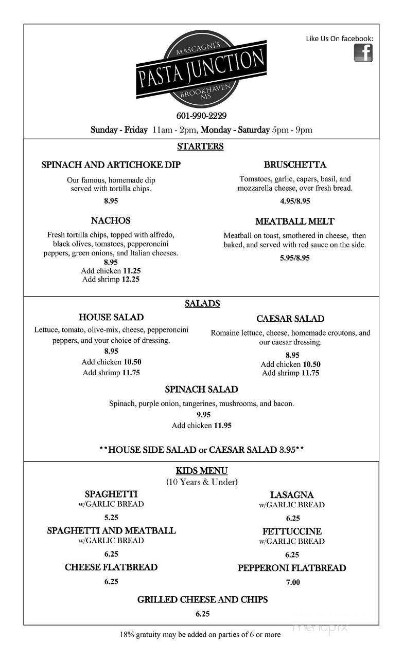 Pasta Junction - McComb, MS menu_pic