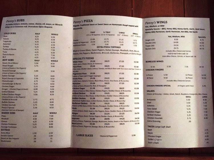 Penny's Pizza - Buffalo, NY menu_pic