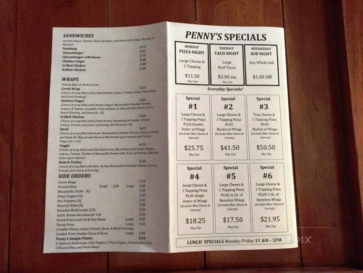 Penny's Pizza - Buffalo, NY menu_pic