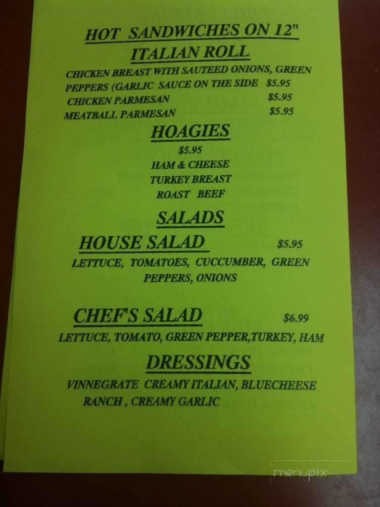 Philly's Pizza - Leesville, LA menu_pic