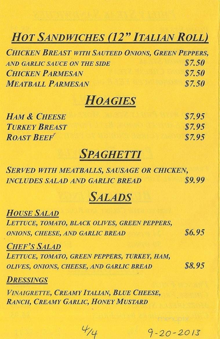 Philly's Pizza - Leesville, LA menu_pic