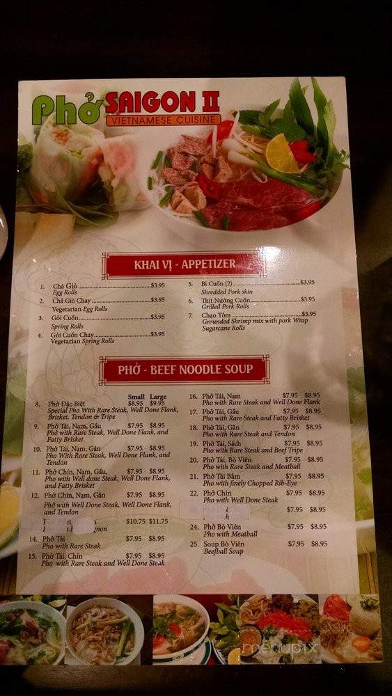 Pho Saigon II Vietnamese Cuisine - Stroudsburg, PA menu_pic