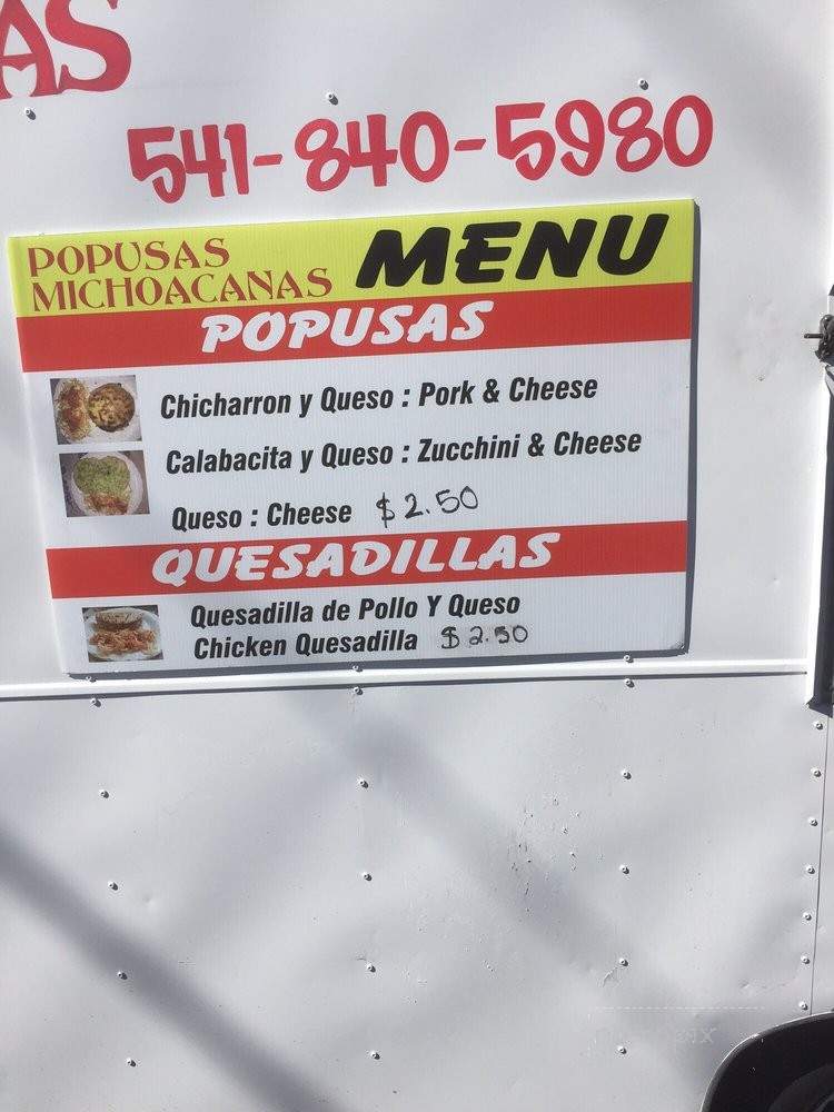 Popusas Michoacanas - Medford, OR menu_pic