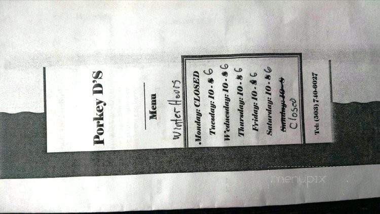 Porkey D's - Boring, OR menu_pic