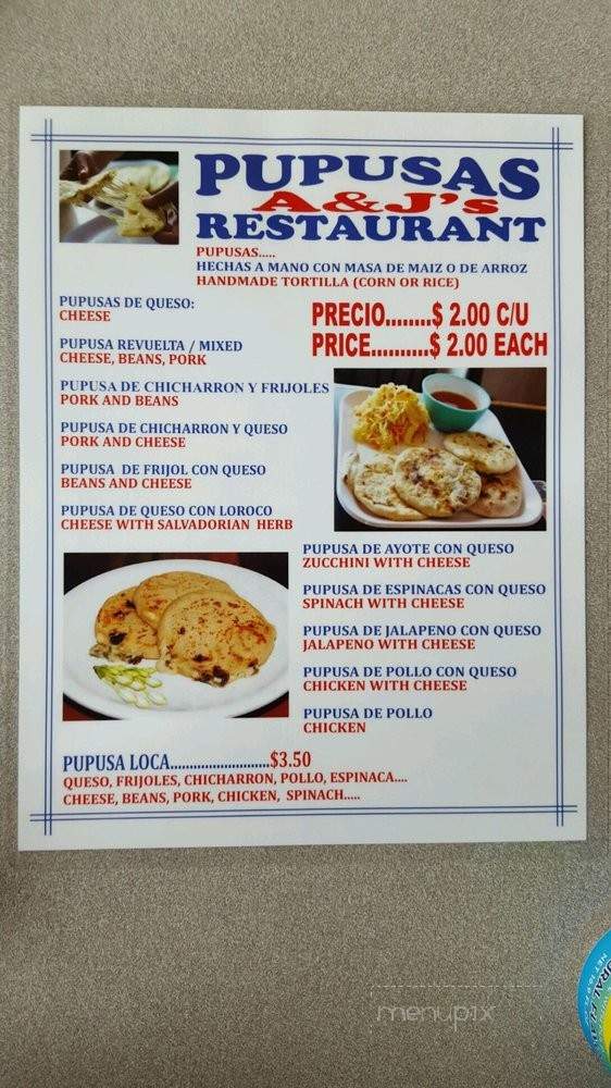 Pupusas A&J's - Caldwell, ID menu_pic
