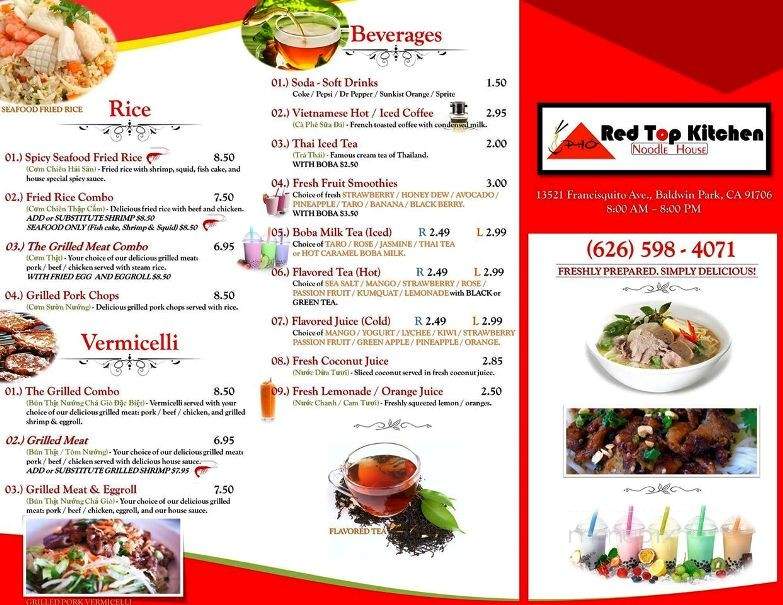 Red Top Kitchen - Baldwin Park, CA menu_pic