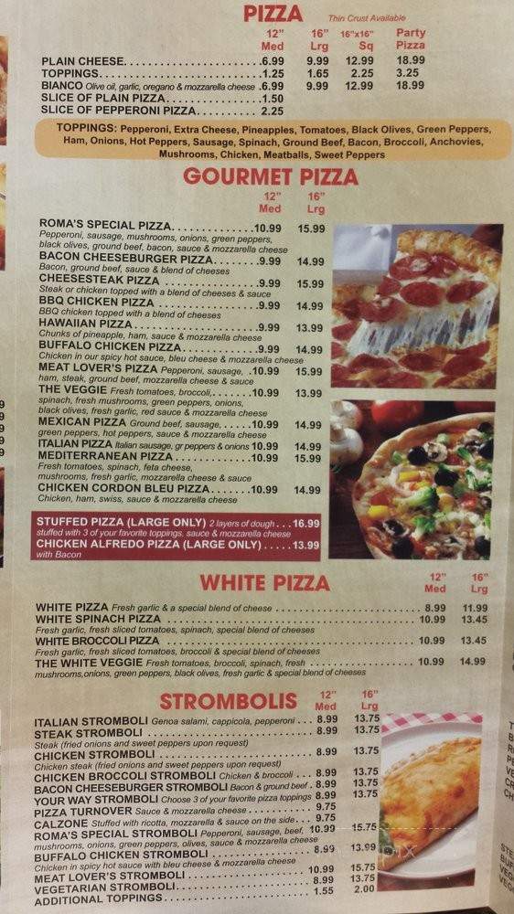 Roma Pizzeria - Bloxom, VA menu_pic