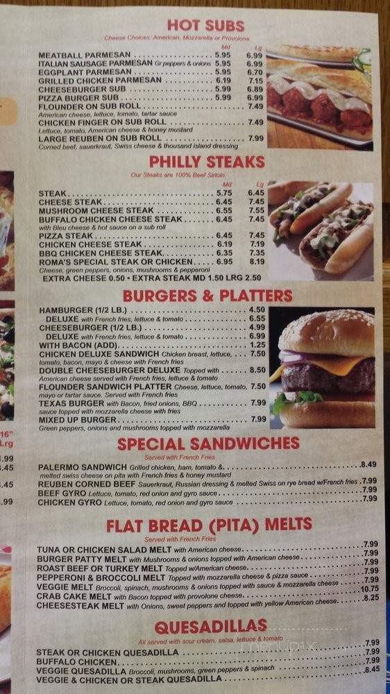 Roma Pizzeria - Bloxom, VA menu_pic