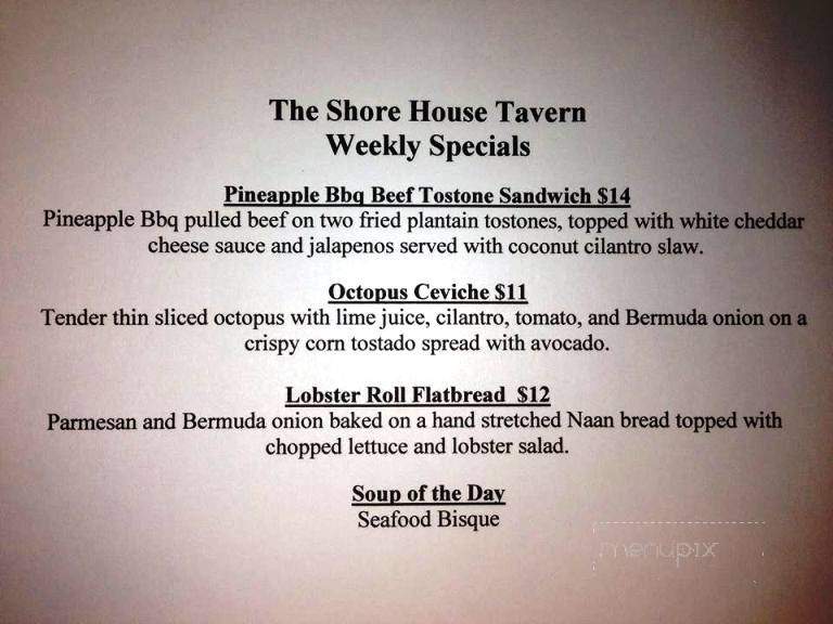Shore House Tavern - Sandusky, OH menu_pic