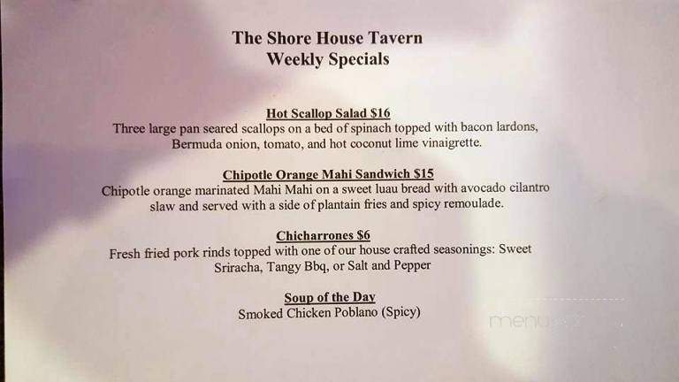 Shore House Tavern - Sandusky, OH menu_pic