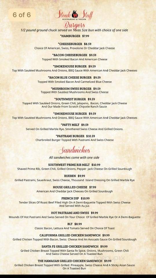 Steak N Stuff - Cottonwood, AZ menu_pic