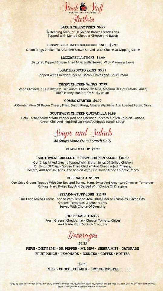 Steak N Stuff - Cottonwood, AZ menu_pic